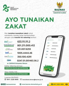 daftar nomor rekening zakat baznas kab sleman